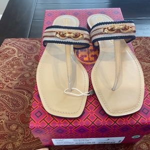 Tory Burch Jessa Thong  Sandals Dulce de Leche/Tan Multi,Size 8.5M,BNIB,SOLD OUT
